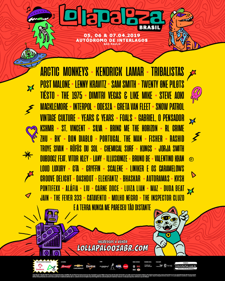 Line-up do Lollapalooza | Foto: Reprodução/Facebook